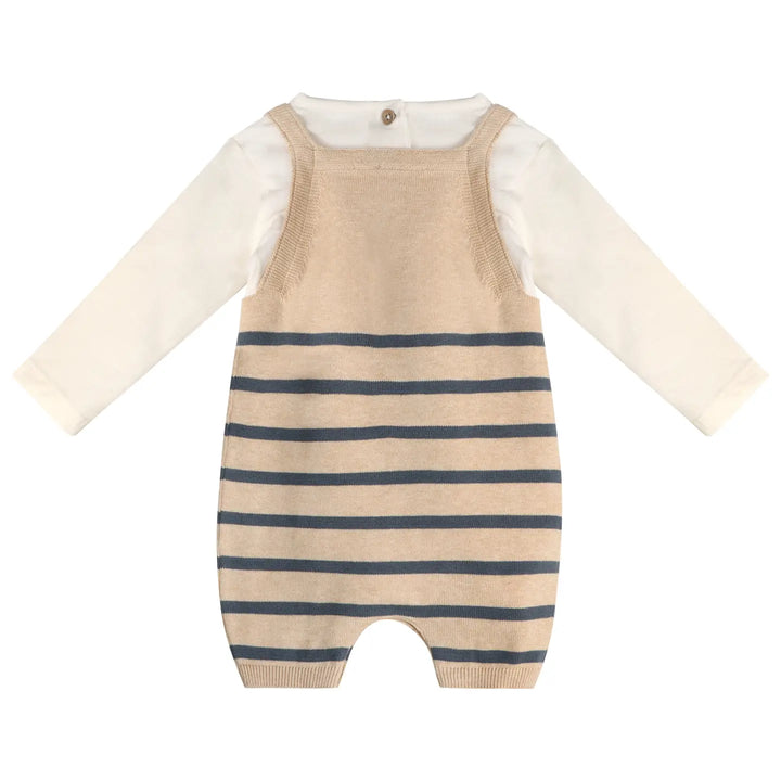 ROMPER SET CRAB EMBROIDERED KNIT