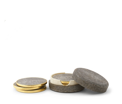 AERIN COASTERS SHAGREEN - SET OF 4 (AVAILABLE IN COLORS)