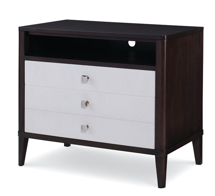 ARIA THREE DRAWER NIGHTSTAND - BROWNSTONE/OXFORD WHITE