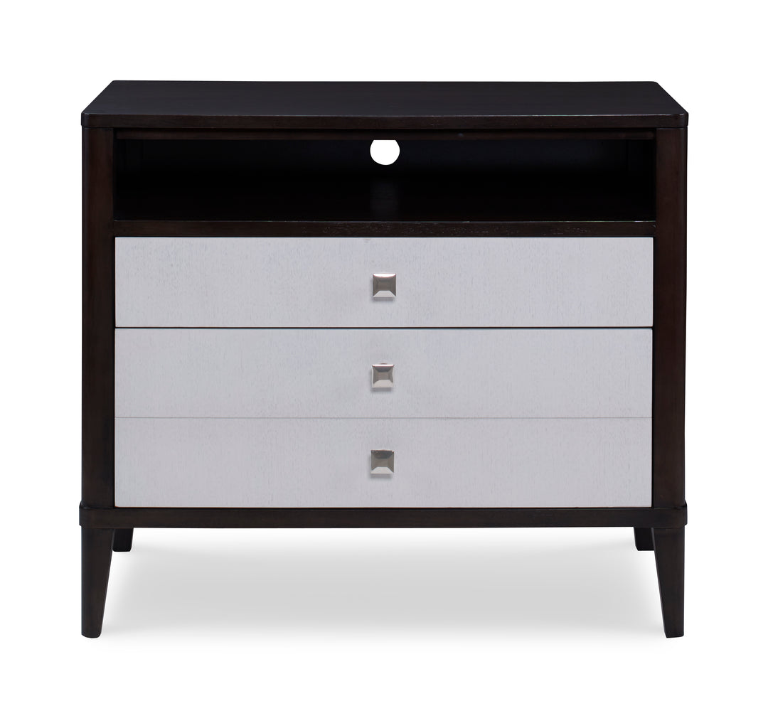 ARIA THREE DRAWER NIGHTSTAND - BROWNSTONE/OXFORD WHITE