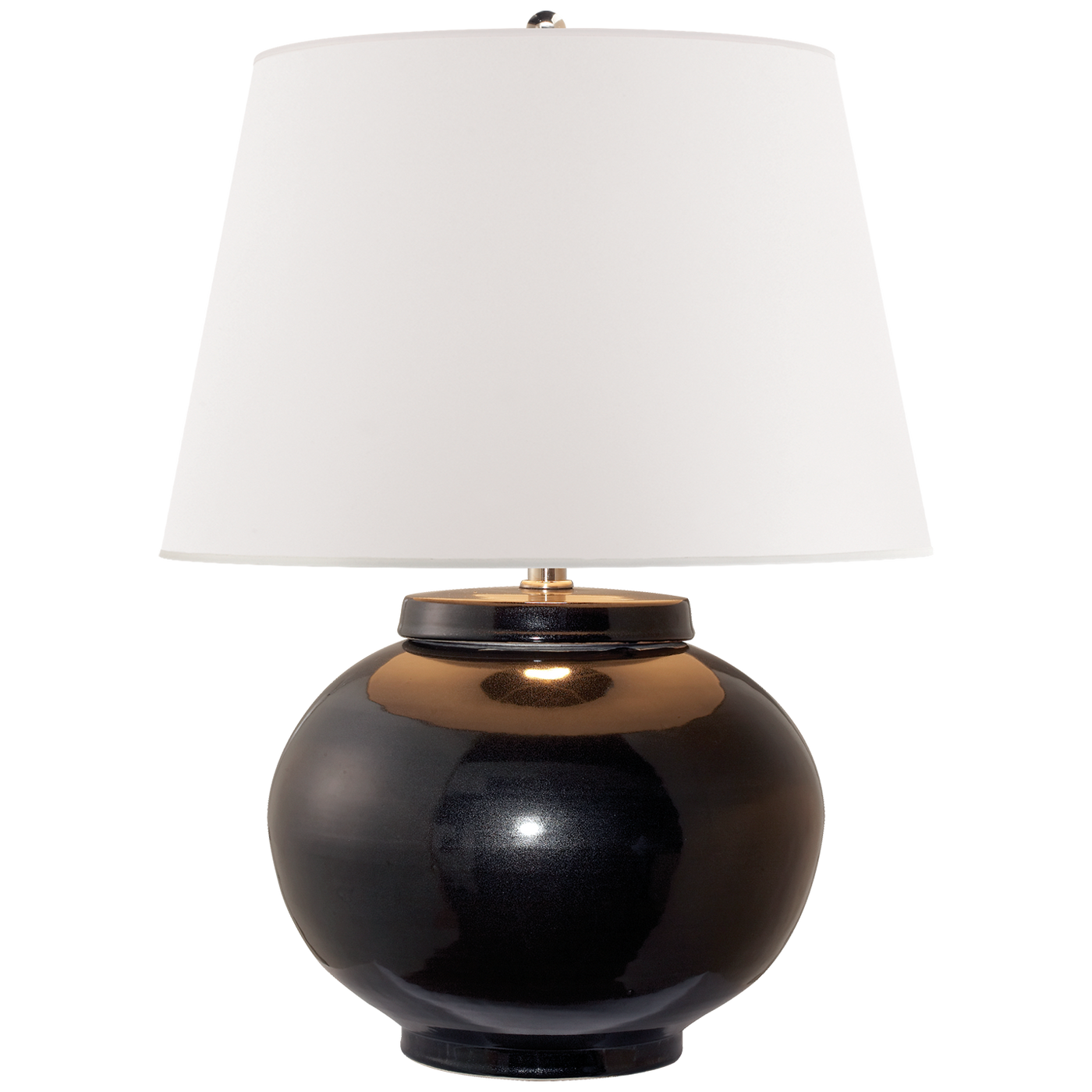 TABLE LAMP ROUND BLACK PORCELAIN SMALL