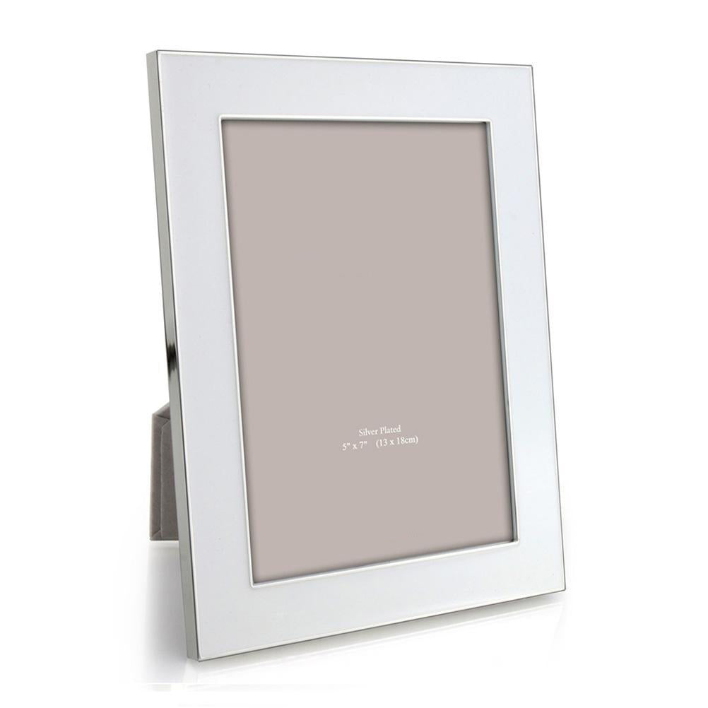 FRAME WIDE WHITE ENAMEL & SILVER (Available in 2 Sizes)