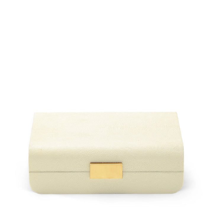 JEWELRY BOX MODERN SHAGREEN CREAM