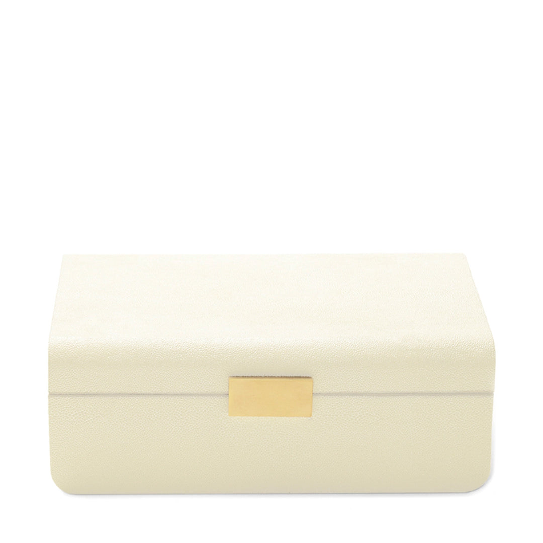 JEWELRY BOX MODERN SHAGREEN CREAM