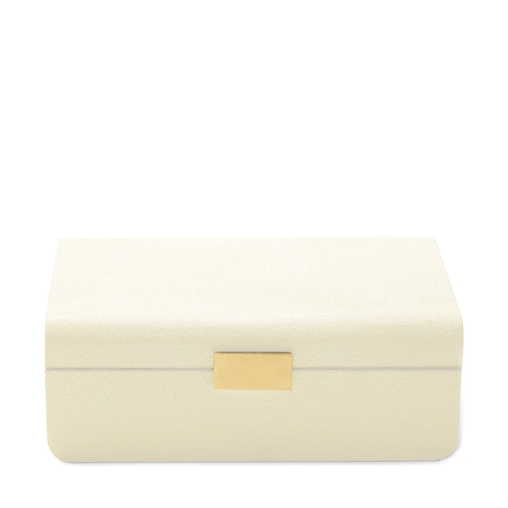 JEWELRY BOX MODERN SHAGREEN CREAM