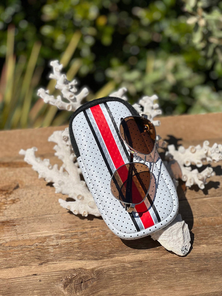 SUNGLASS CASE WHT/RED #78698