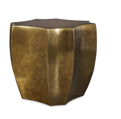 TABLE CAST STONE BRASS