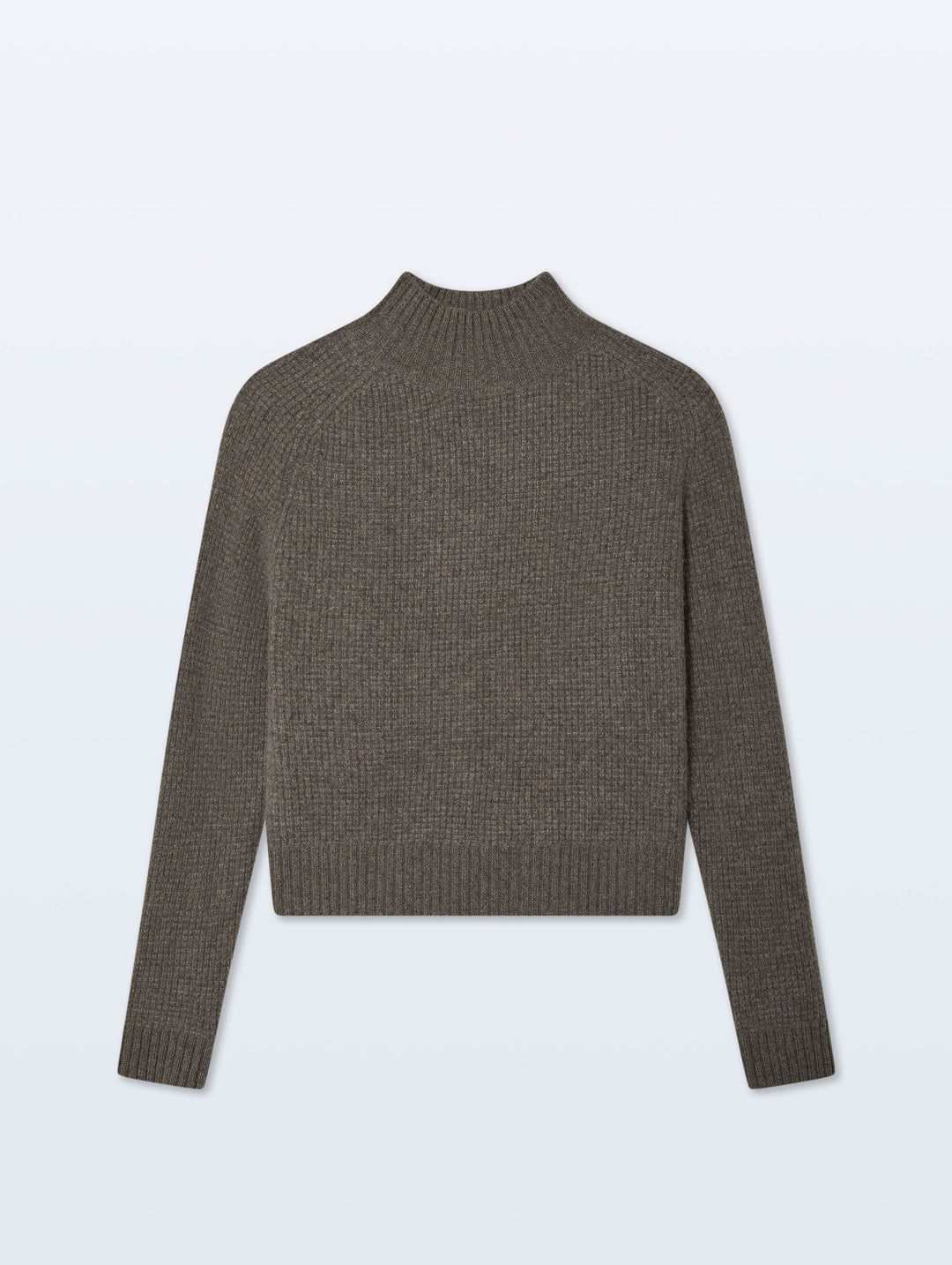 STANDNECK CASHMERE LUXE WAFFLE ASHEN BROWN