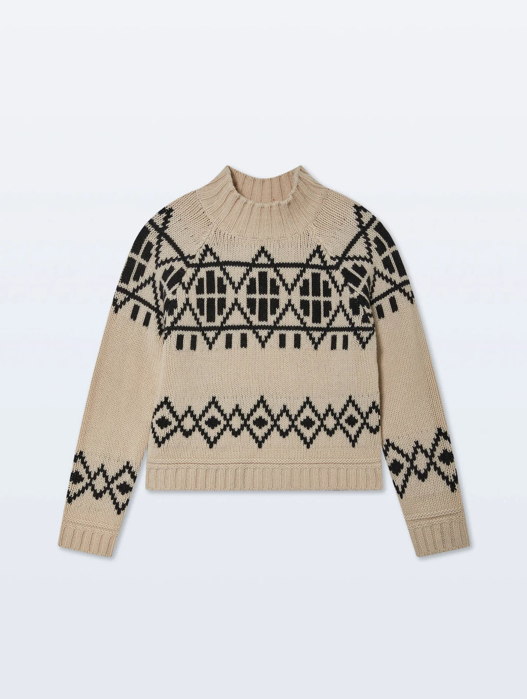 TURTLENECK MERINO WOOL IVORY COMBO