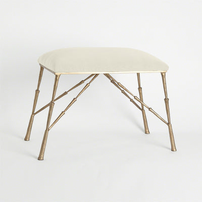 BENCH UPHOLSTERED ANTIQUE BRASS SMALL #2345