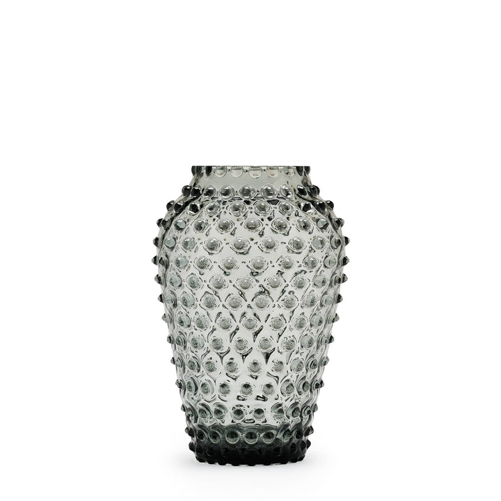 VASE HOBNAIL CHARCOAL HAZE