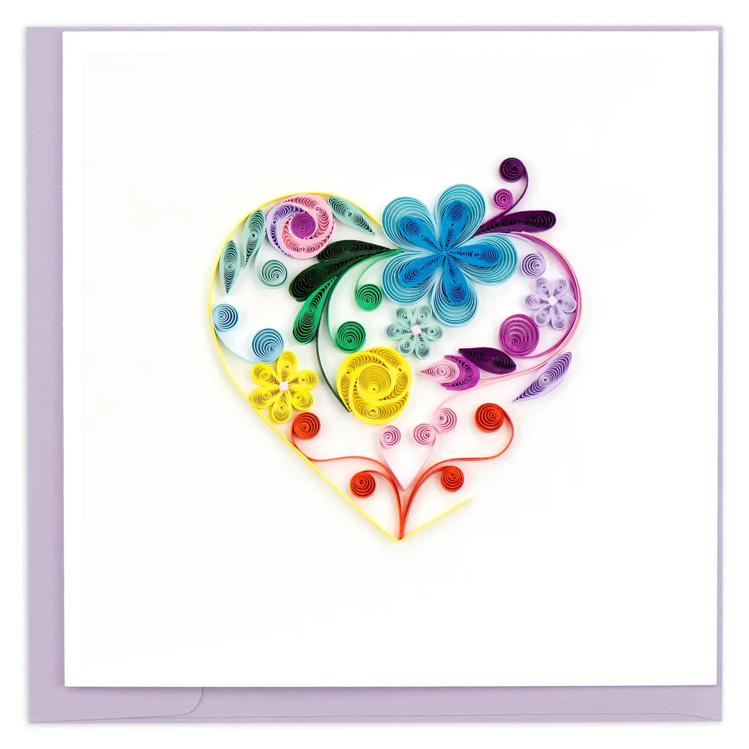 GREETING CARD "FLORAL RAINBOW HEART"