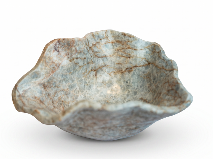 BOWL ONYX BLUE CALCITE 14L 12W 7H