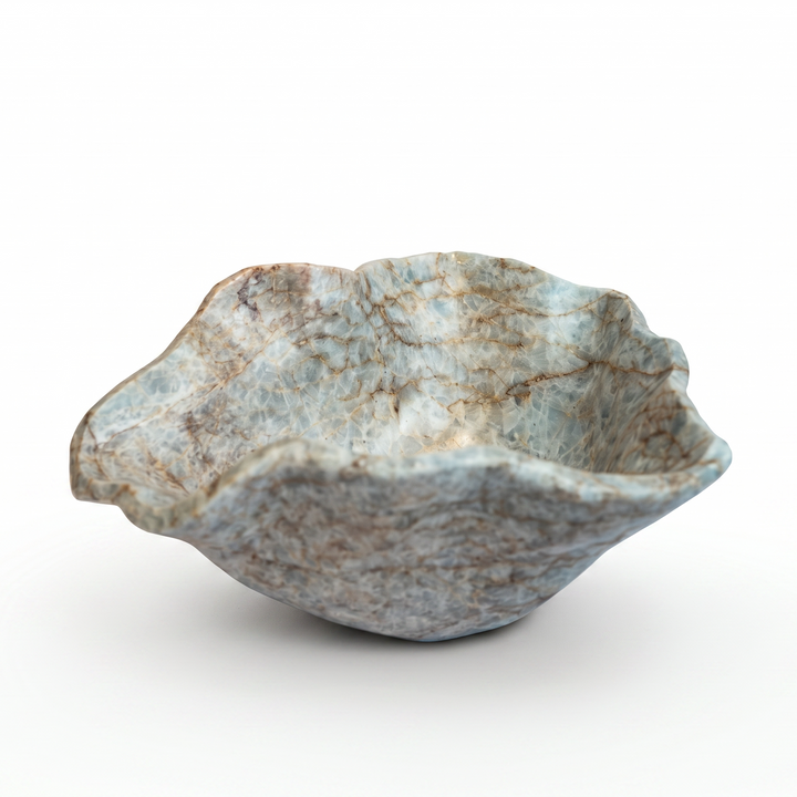 BOWL ONYX BLUE CALCITE 14L 12W 7H