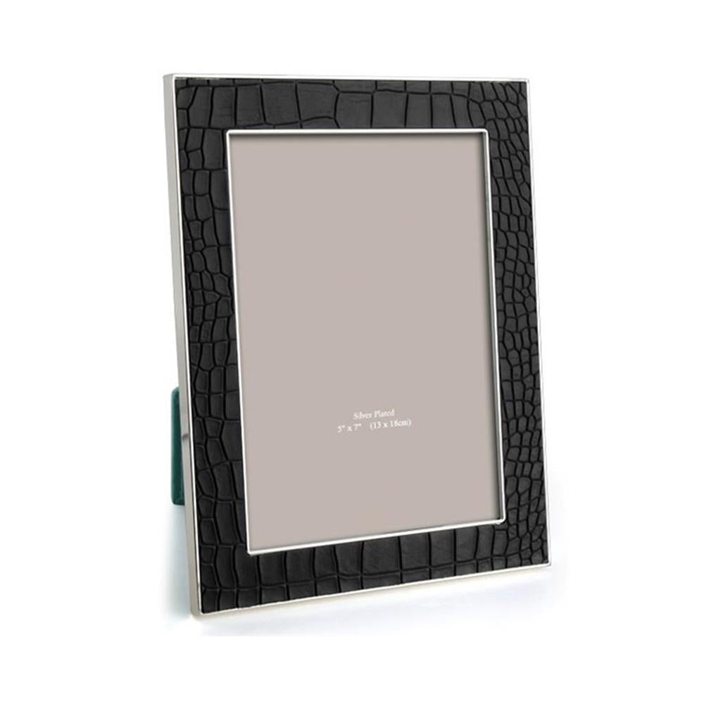 FRAME CHOCOLATE FAUX CROC & SILVER (Available in 2 Sizes)