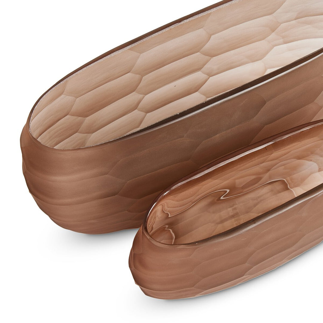 VASE TEXTURED GLASS BROWN