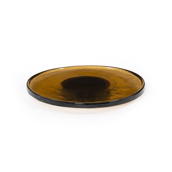 LAZY SUSAN AMBER GLASS
