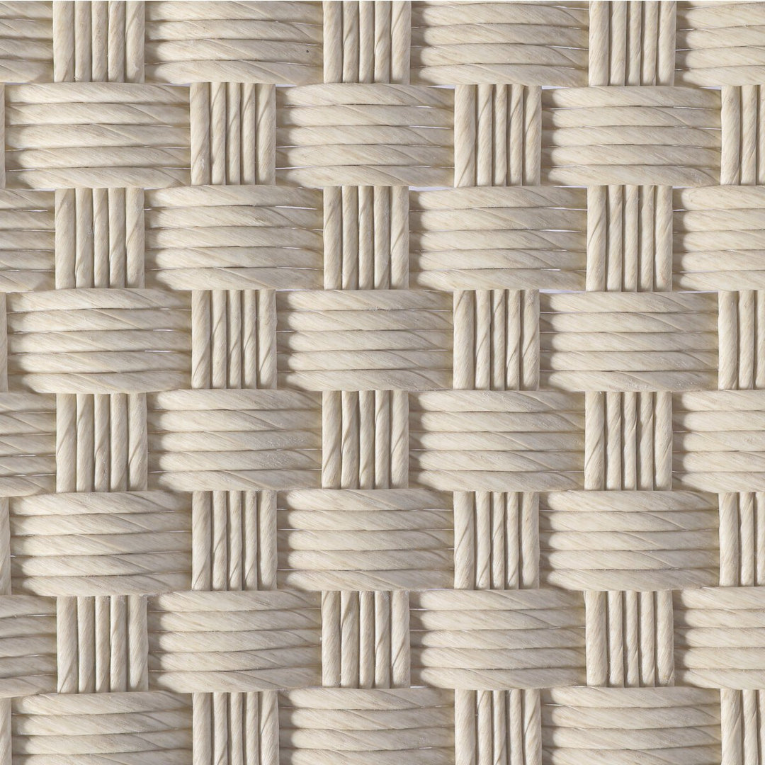 TABLE ROUND WHITE BASKET WEAVE