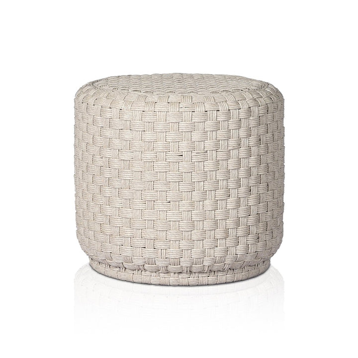 TABLE ROUND WHITE BASKET WEAVE