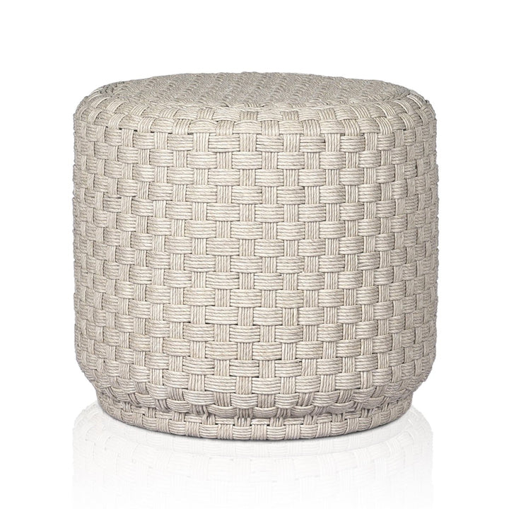 TABLE ROUND WHITE BASKET WEAVE