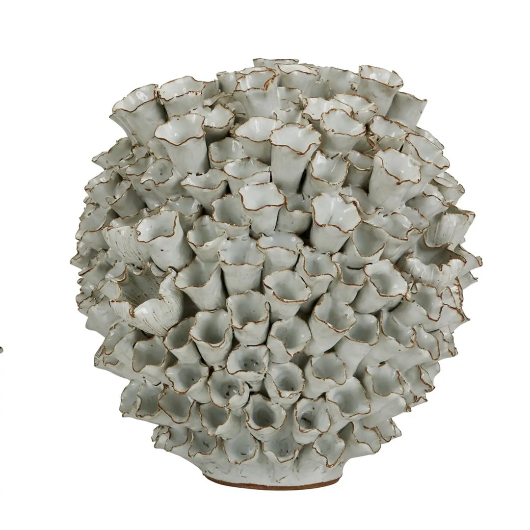 MED VASE WHITE CORAL