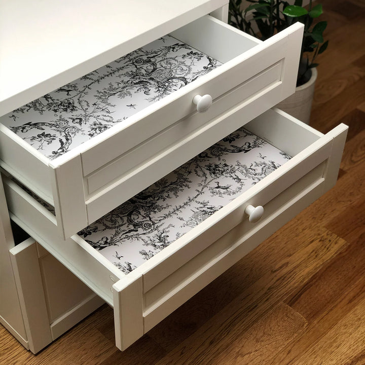 DRAWER LINERS VINTAGE TOILE GRAY #24849