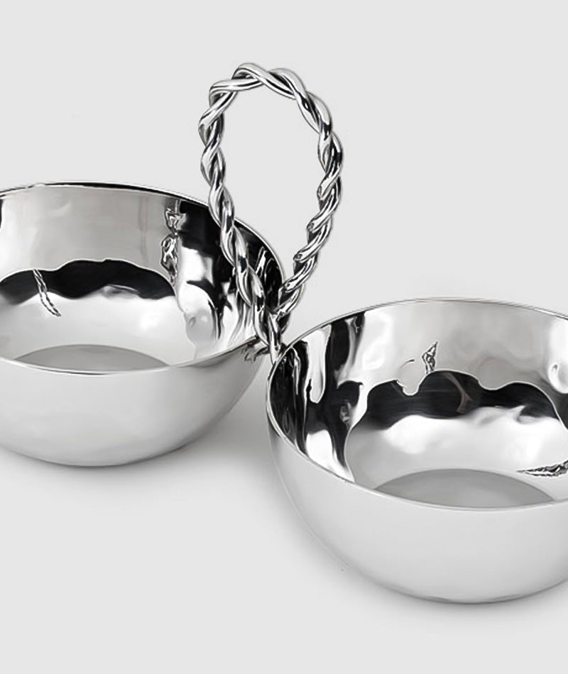 2 BOWL SET W/ BRAIDED WIRE HANDLE #24860