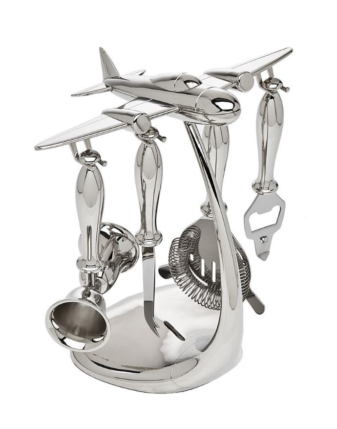 5 PIECE AIRPLANE BARTOOLS W/STAND #24900