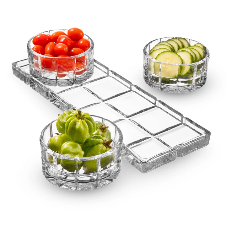 4 PIECE RELISH SET GLASS