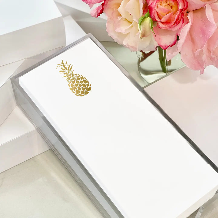 NOTEPAD BUCK GOLD FOIL PINEAPPLE