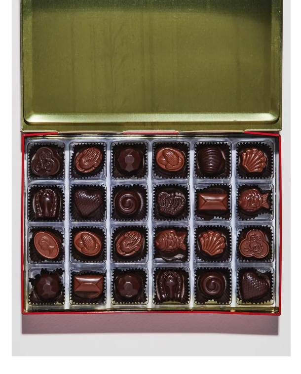 LOUIS SHERRY CHOCOLATE DESIGNER 24-PIECE TINS