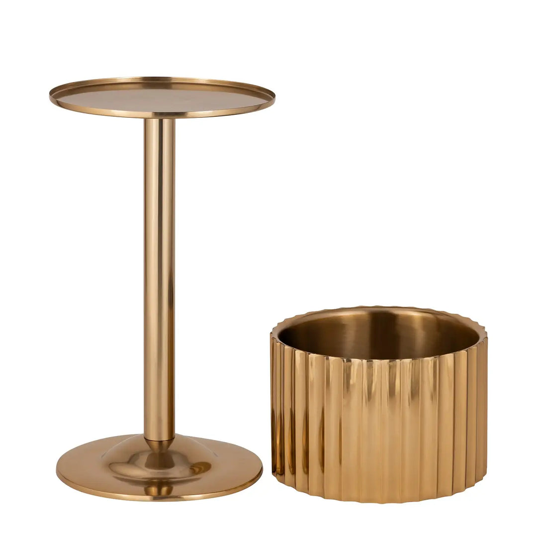 ICE BUCKET GOLD STEEL DOUNLE WALL LG