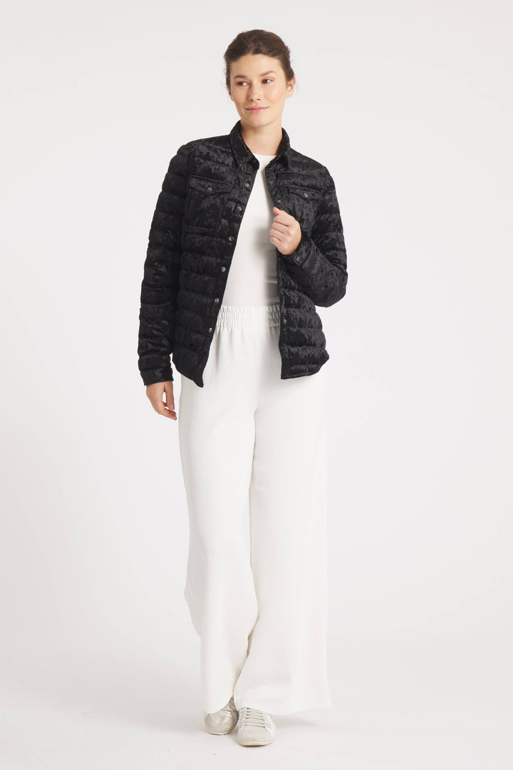 DOWN SHIRT VELOUR MIDNIGHT BLACK THE HARROW