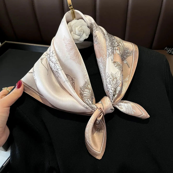 SCARF 100% SILK FLORAL PINK LONG