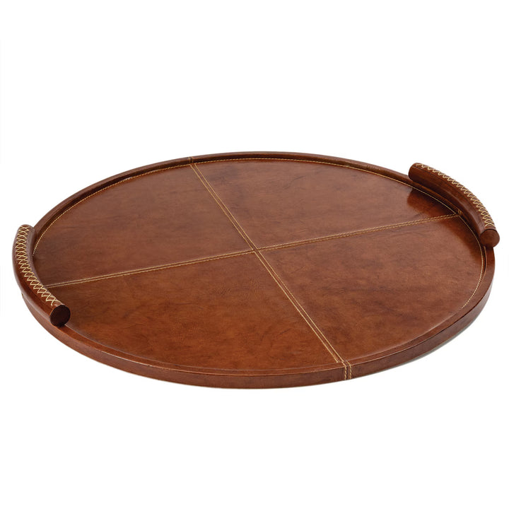 TRAY LEATHER ROUND