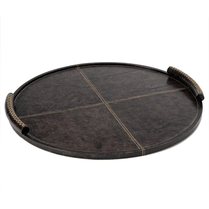 TRAY LEATHER ROUND