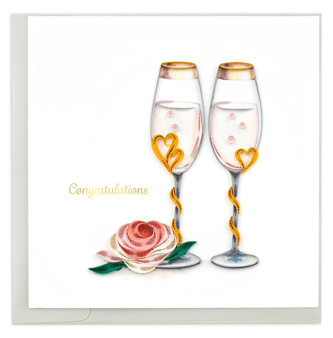 GREETING CARD "WEDDING TOASTING FLUTES"