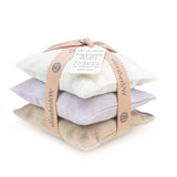 SACHETS IVORY, NATURAL, PURPLE LINEN - LAVENDER SET/3