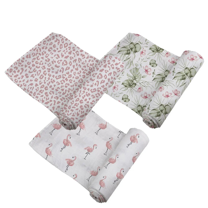 S/3 SWADDLE TROPICAL PARADISE