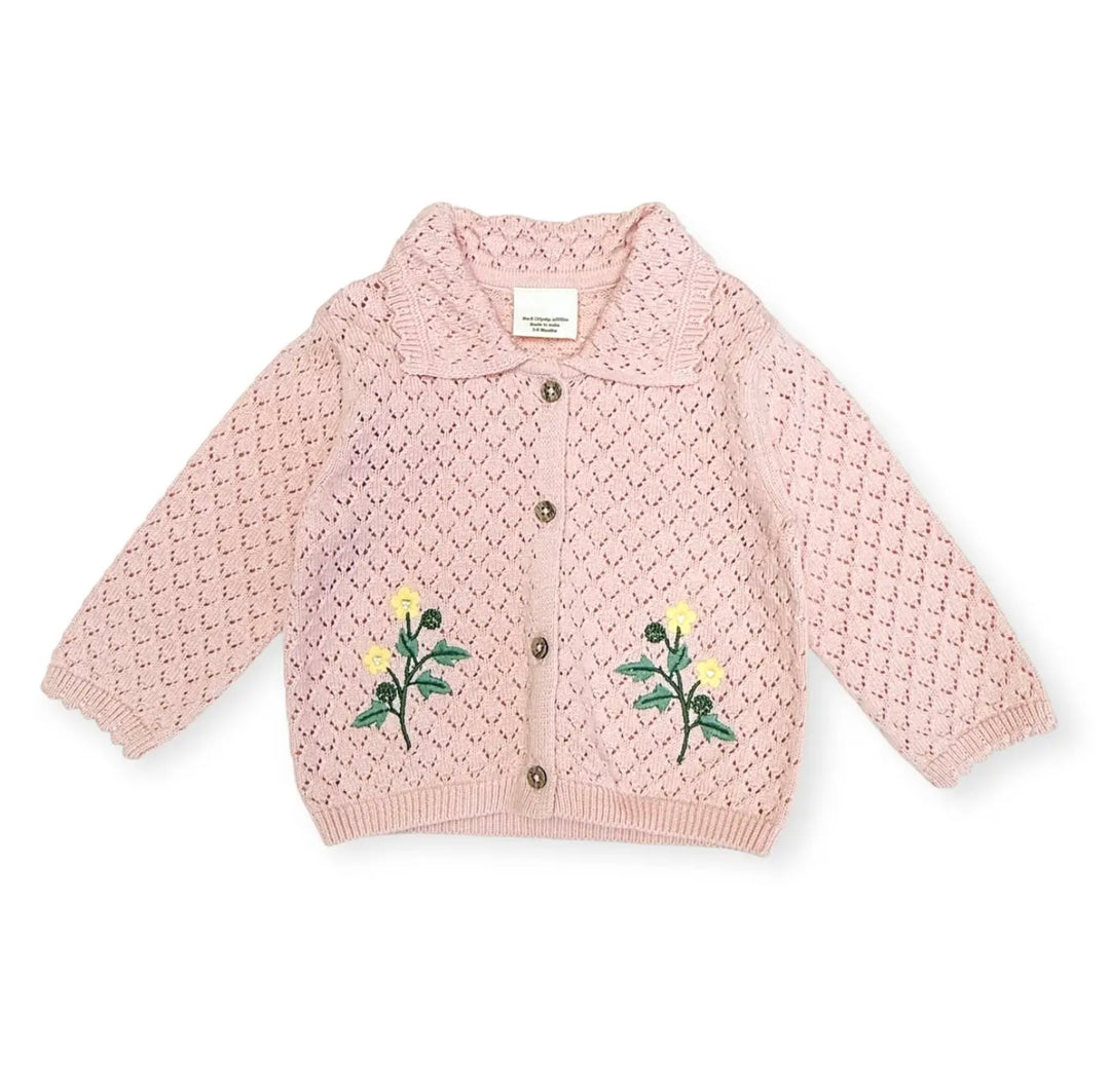 CARDIGAN LILY FLORAL BABY PINK