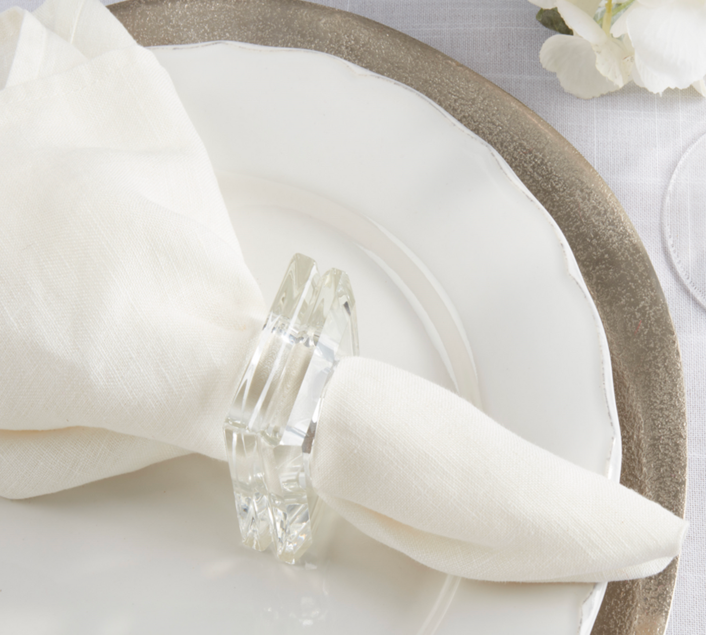 NAPKIN RING CRYSTAL SQUARE CLEAR