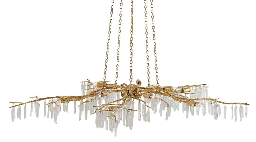 CHANDELIER WHITE QUARTZ PENDANT GOLD CHAIN #29476