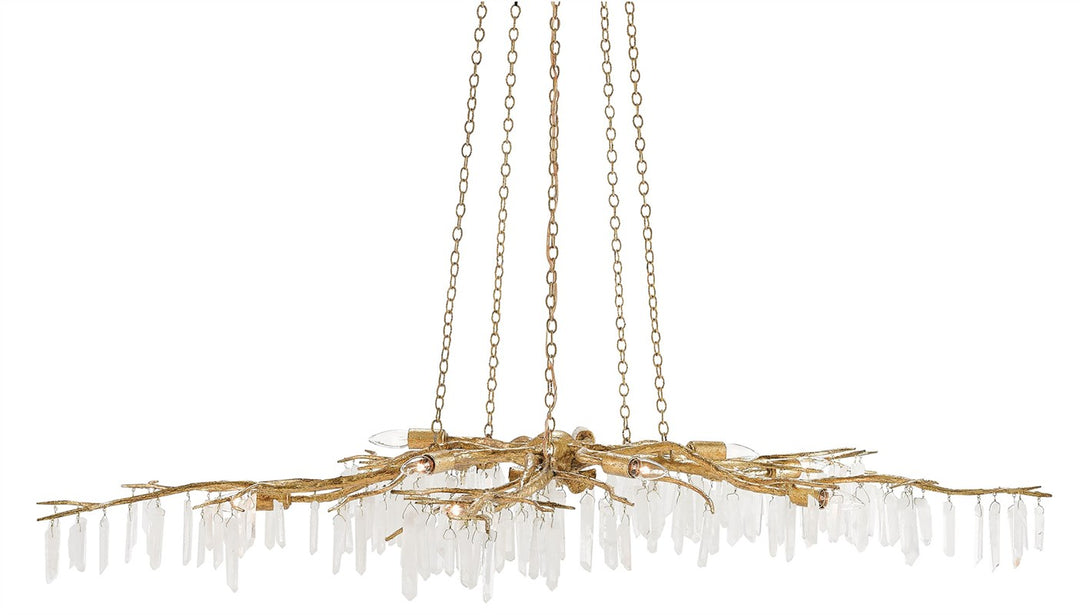CHANDELIER WHITE QUARTZ PENDANT GOLD CHAIN #29476