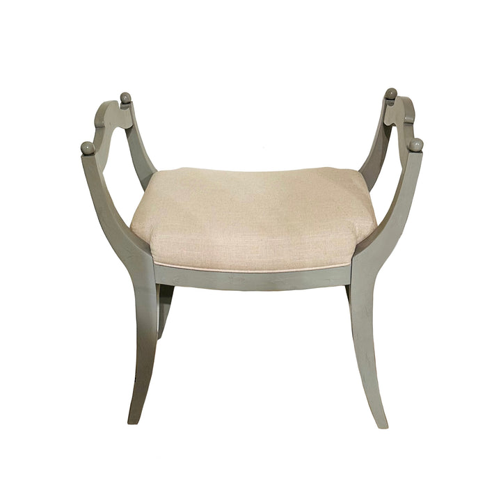 BENCH WOODEN FRAME LINEN UPHOLSTERY #29783