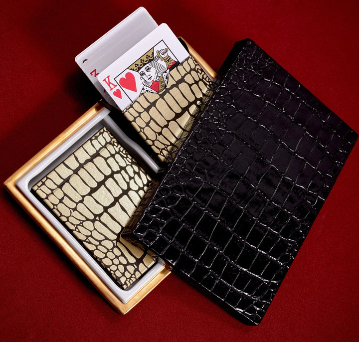 PLAYING CARD BOX CROCODILE (2 Decks) #29859