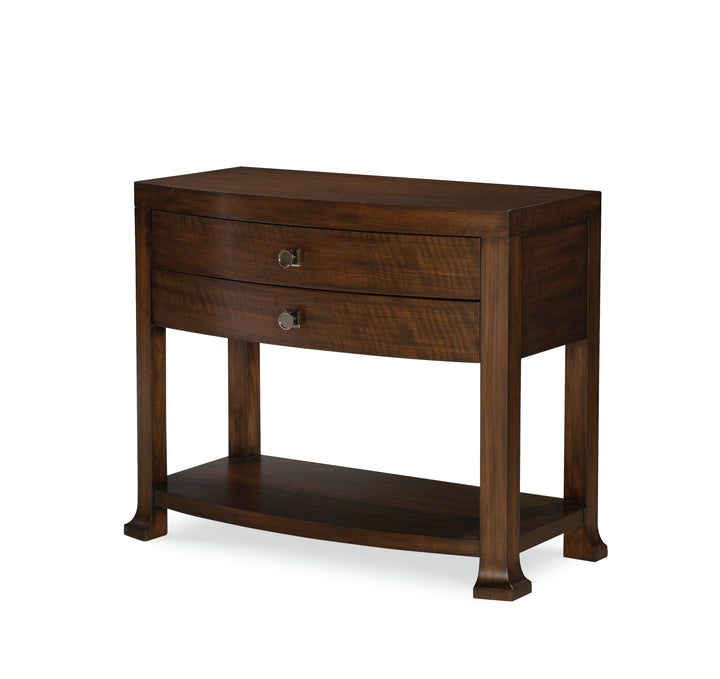 CLINE BOWFRONT NIGHTSTAND - BRUNETTE