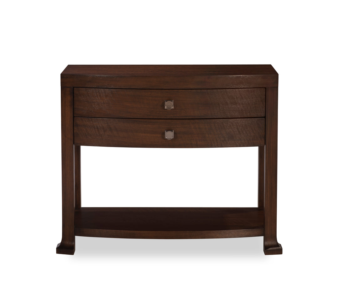 CLINE BOWFRONT NIGHTSTAND - BRUNETTE