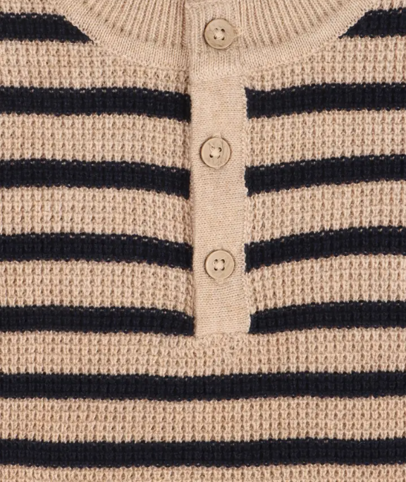 JUMPSUIT NAVY BLUE STRIPE SWEATER KNIT