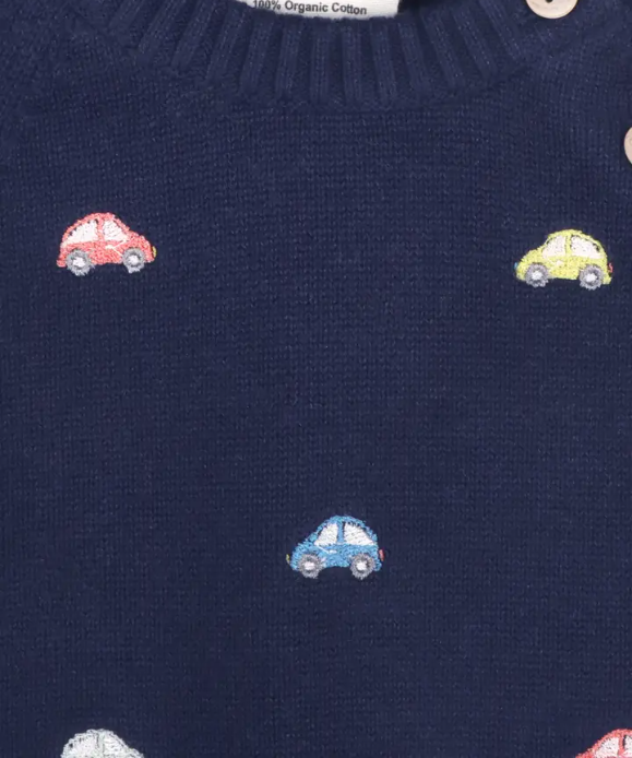 SWEATER MINI BEETLE CARS NAVY BLUE