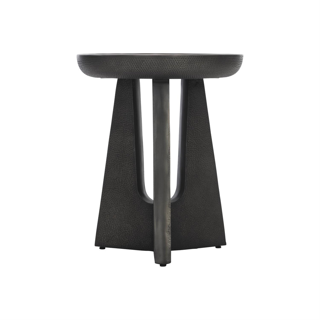 SIDE TABLE ROUND BLACK TEXTURED METAL #72402